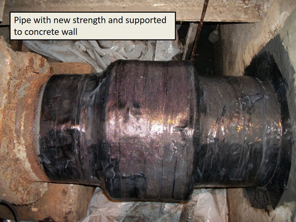 Pipe with New Strength, Supported to Concrete Wall