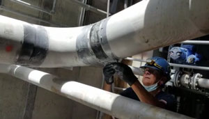 DuraWrap Applied to Leading Pipes