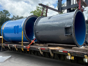 Large Pump Columns Restored and Protected